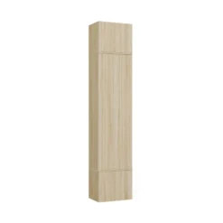 Mobile ingresso moderno 150x238 con guardaroba rovere chiaro e grigio MIT11