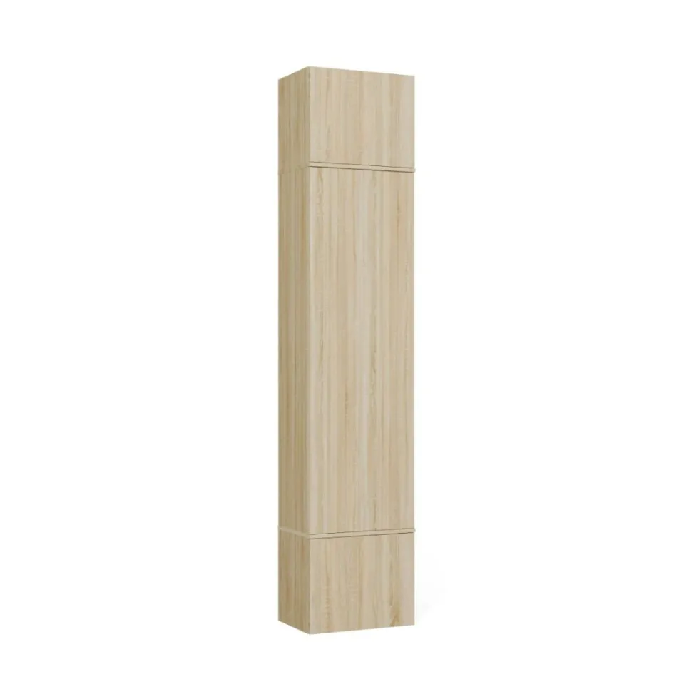 Mobile ingresso moderno 150x238 con guardaroba rovere chiaro e grigio MIT11