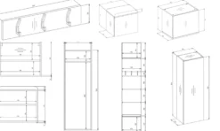 Mobile ingresso moderno 150x238 con guardaroba rovere e grigio MIT11