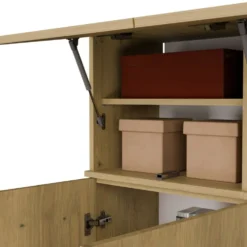 Mobile ingresso moderno 150x238 con guardaroba rovere e grigio MIT11