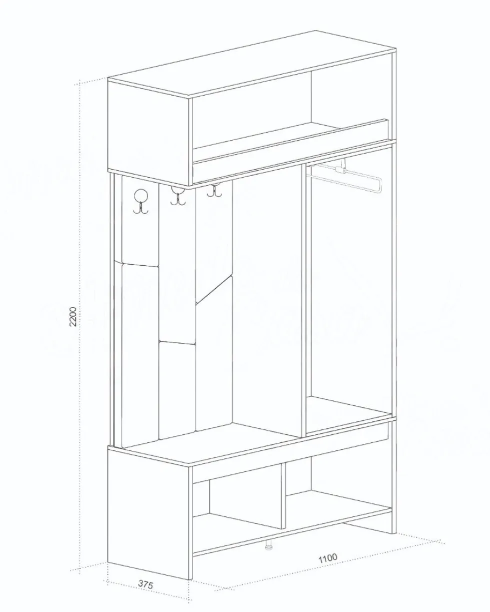 Mobile ingresso moderno 110x220x37,5 cm rovere naturale e verde oliva IU33