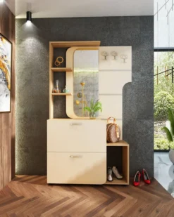 Mobile ingresso rovere naturale e cashmere IU20