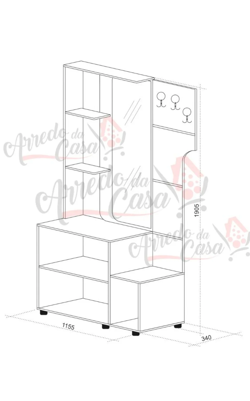 Mobile ingresso rovere naturale e cashmere IU20