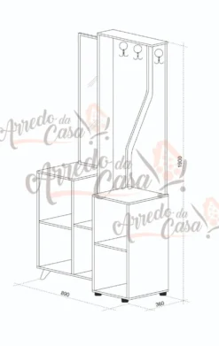 Mobile ingresso rovere scuro e bianco lucido IU28