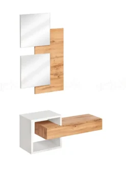 Mobile ingresso sospeso bianco e rovere IP2
