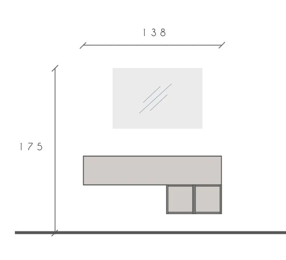 Mobile ingresso sospeso con cubi a giorno 138x58 cm argilla e noce IL1