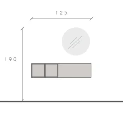 Mobile ingresso sospeso con vani a giorno 125x30 cm grigio e piombo IL2