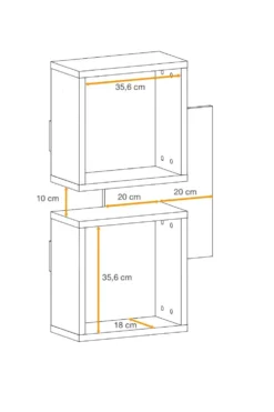 Mobile ingresso 100x170cm sospeso con pensili a giorno design moderno rovere e nero IP3