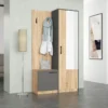Mobile ingresso 95x175x36 cm con scarpiera rovere naturale e grigio IG5