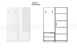 Mobile ingresso 95x175x36 cm con scarpiera rovere naturale e grigio IG5