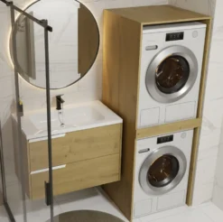 Mobile lavatrice e asciugatrice 64x180 cm in rovere MLT3