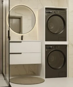 Mobile lavatrice e asciugatrice 64x180 cm bianco opaco MLT3