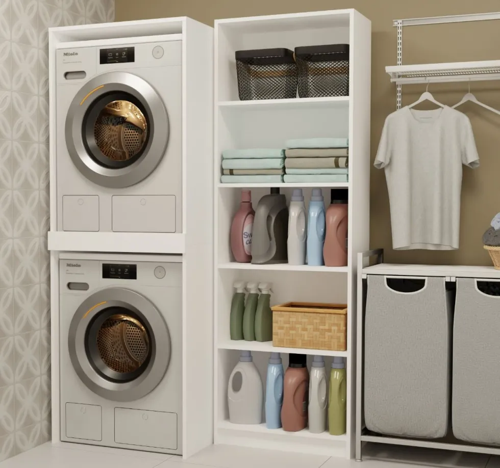 Mobile lavatrice e asciugatrice 64x180 cm bianco opaco MLT3