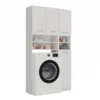 Mobile lavatrice moderno 96x180 cm con colonna laterale bianco opaco MLT9