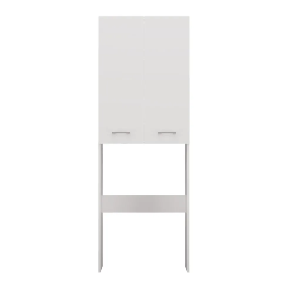 Mobile lavatrice moderno 64x180 cm con 3 ripiani bianco opaco MLT8