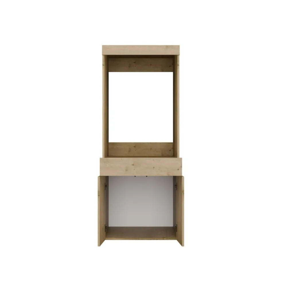 Mobile lavatrice 64,5x162,5 cm con cassetto e ante in rovere MLT4