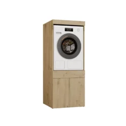 Mobile lavatrice 64,5x162,5 cm con cassetto e ante in rovere MLT4