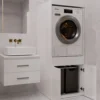 Mobile lavatrice 64,5x162,5 cm con cassetto e ante in bianco MLT4