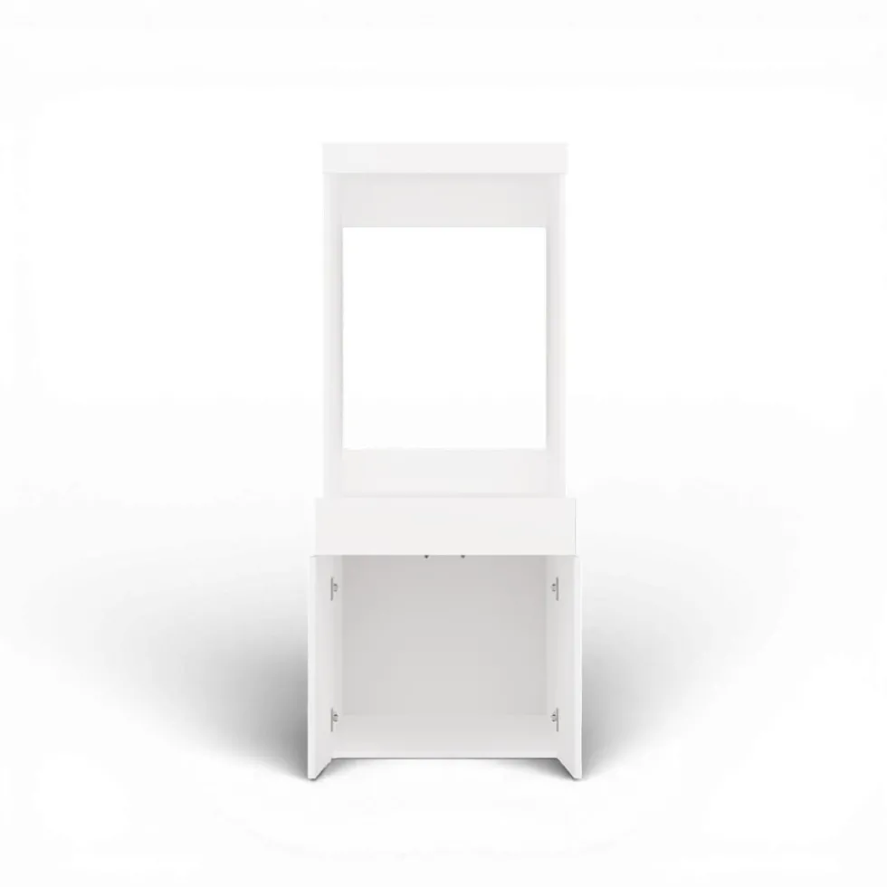 Mobile lavatrice 64,5x162,5 cm con cassetto e ante in bianco MLT4