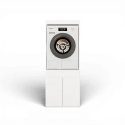 Mobile lavatrice 64,5x162,5 cm con cassetto e ante in bianco MLT4