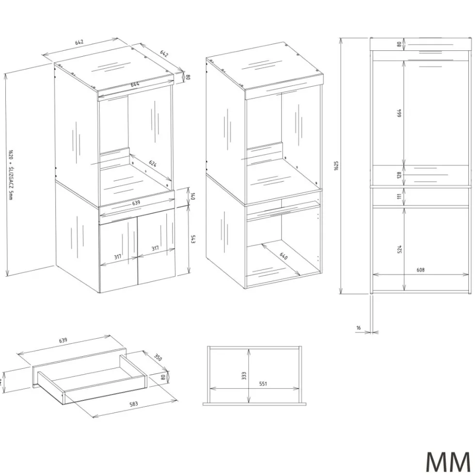 Mobile lavatrice 64,5x162,5 cm con cassetto e ante in bianco MLT4