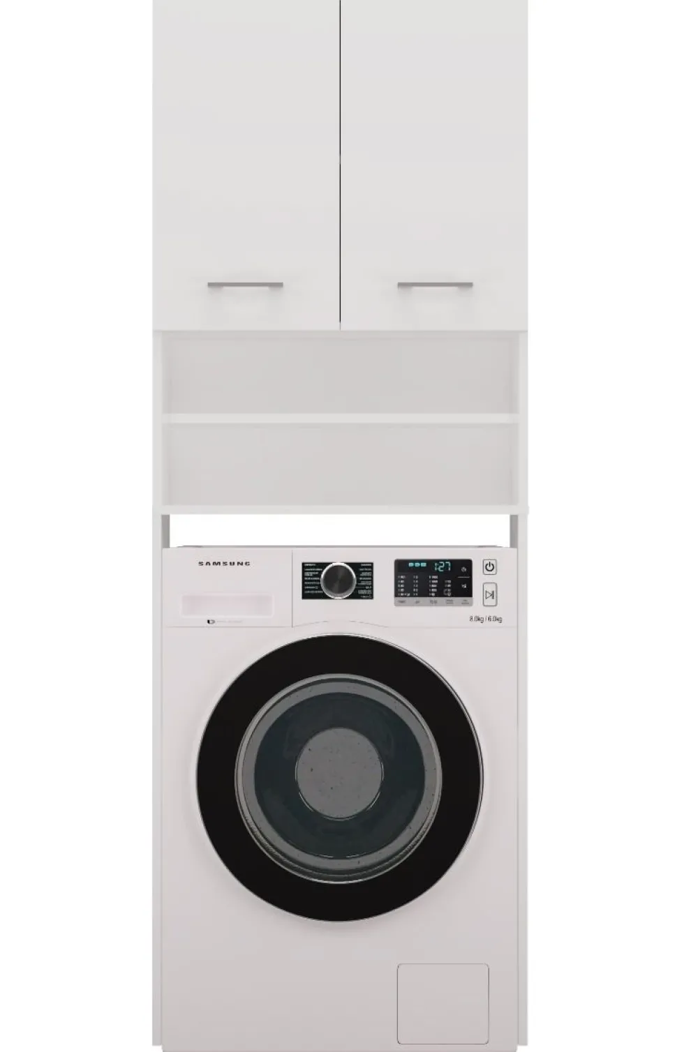 Mobile lavatrice 64x180 cm con mensole bianco opaco MLT5