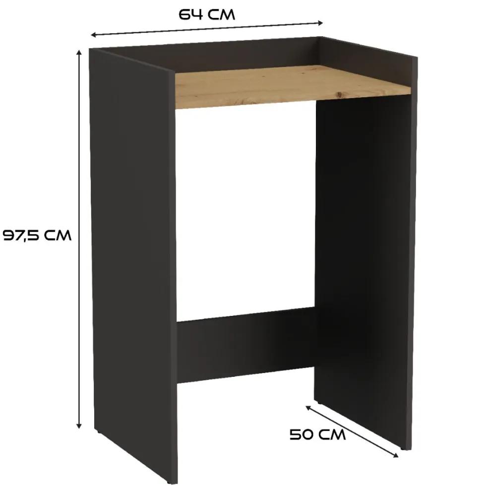 Mobile lavatrice 64x97,5 cm con ripiano rovere e antracite MLT1