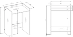 Mobile lavatrice 64x97,5 cm con ripiano rovere MLT1