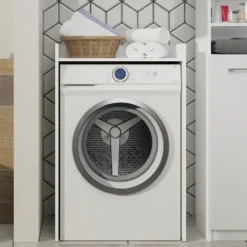 Mobile lavatrice 64x97,5 cm con ripiano bianco opaco MLT1