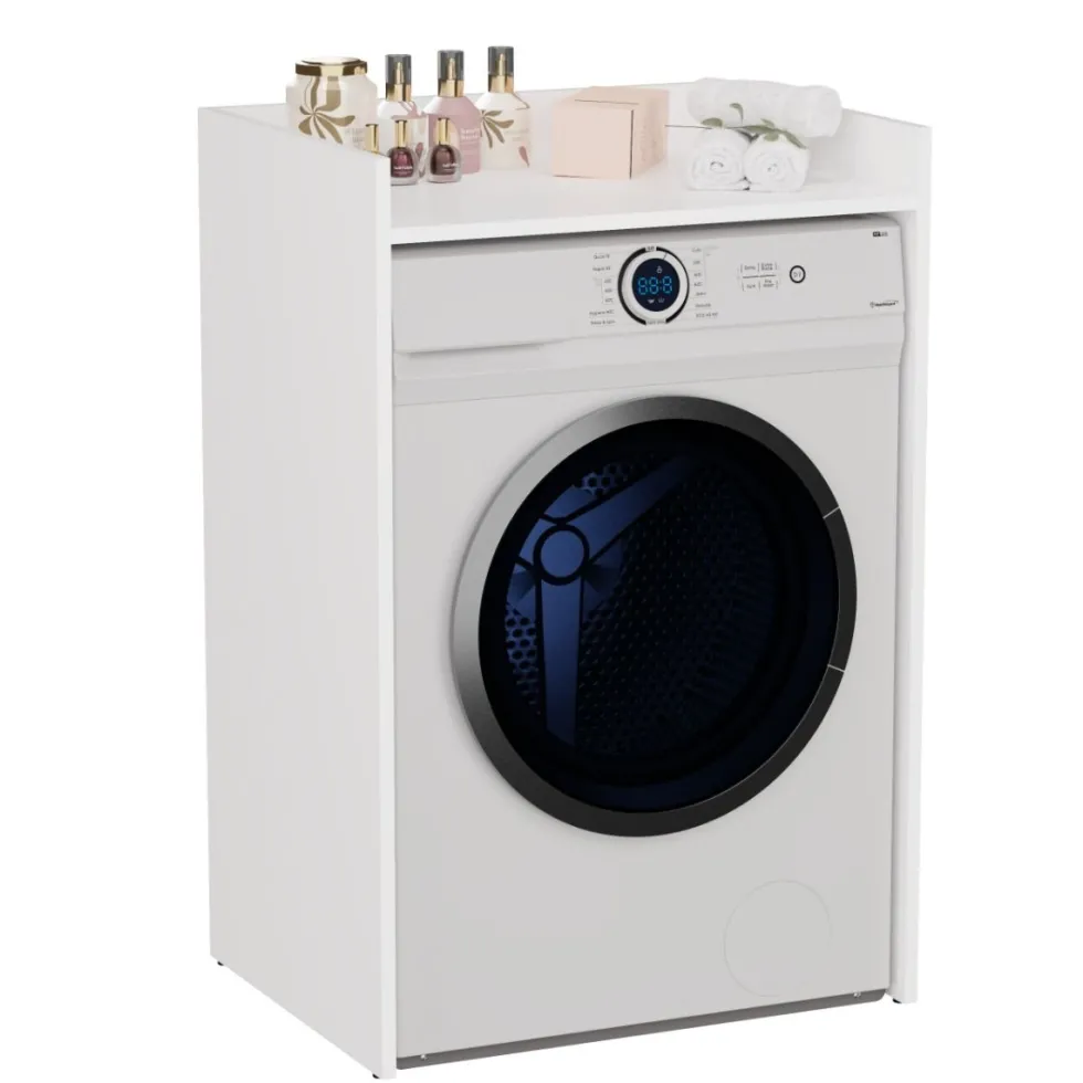 Mobile lavatrice 64x97,5 cm con ripiano bianco opaco MLT1
