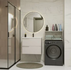Mobile lavatrice 64x126 cm con 2 ripiani cashmere MLT6