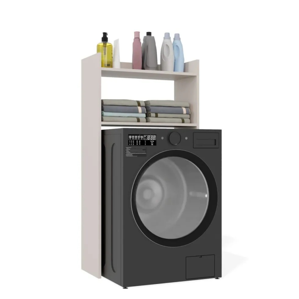 Mobile lavatrice 64x126 cm con 2 ripiani cashmere MLT6