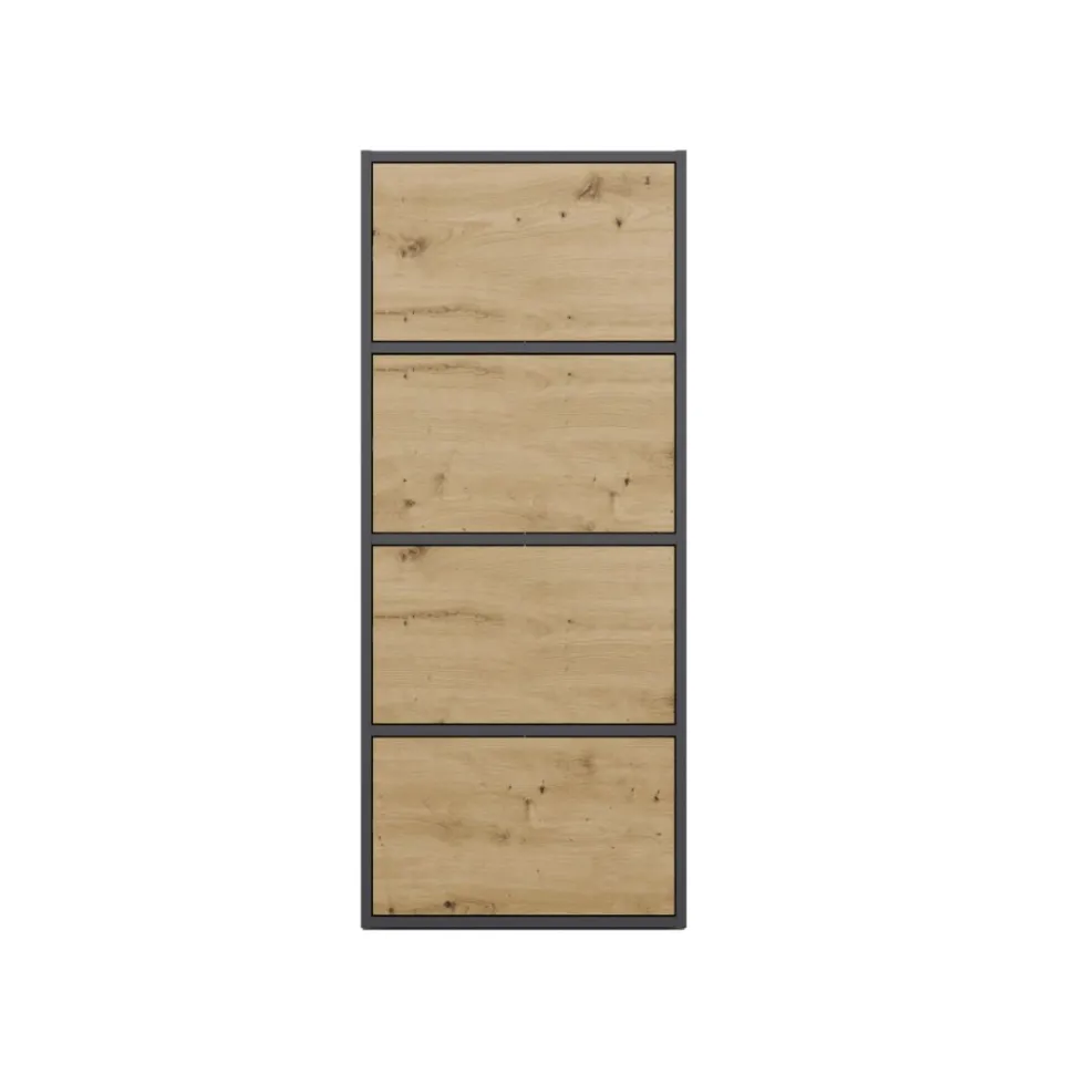 Mobile multiuso 50x119 cm con 4 ante tip-on rovere e antracite MMT1