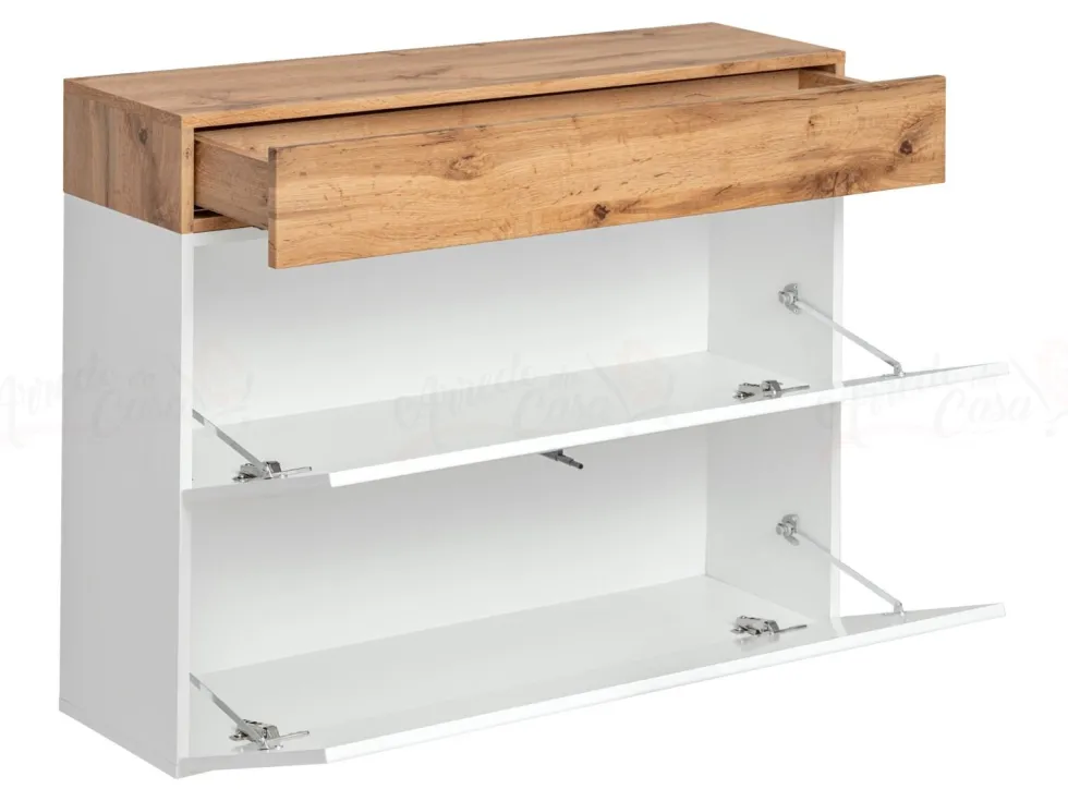 Mobile per ingresso bianco e rovere IP5
