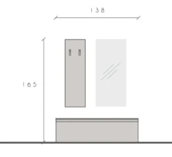 Mobile per ingresso con attaccapanni 138x165 cm bianco lucido IL15