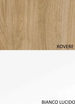 Mobile per ingresso con colonna 194x186 cm bianco lucido e rovere IL14