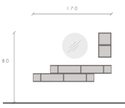 Mobile per ingresso con mensole 170x180 cm noce IL6