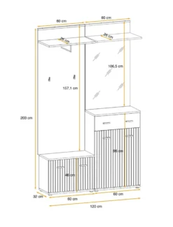 Mobile per ingresso guardaroba moderno 120x203 IP22