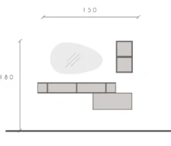 Mobile per ingresso sospeso 150x160 cm bronzo IL7