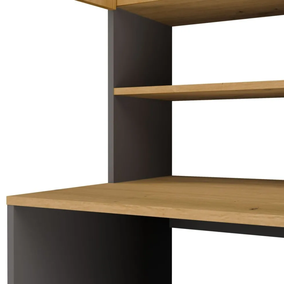 Mobile per lavatrice 64x180 cm con 2 ante e mensola rovere e antracite MLT2
