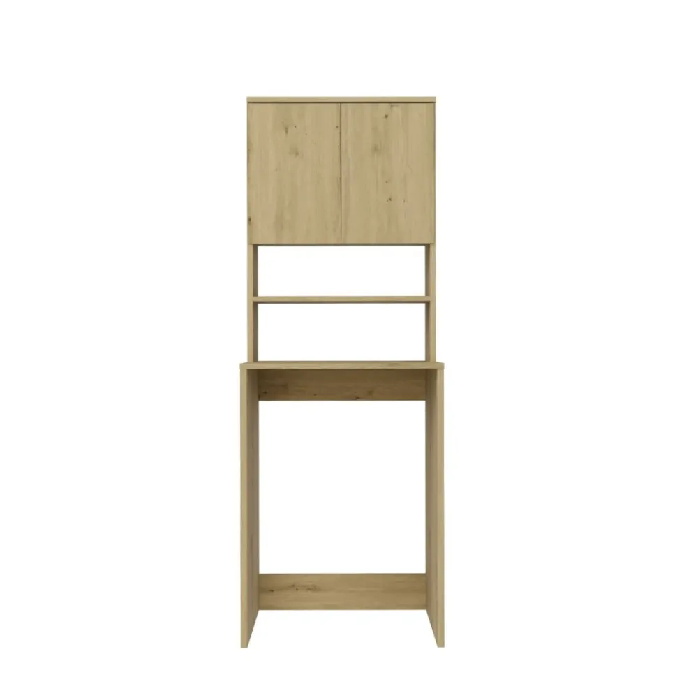 Mobile per lavatrice 64x180 cm con 2 ante e mensola rovere MLT2
