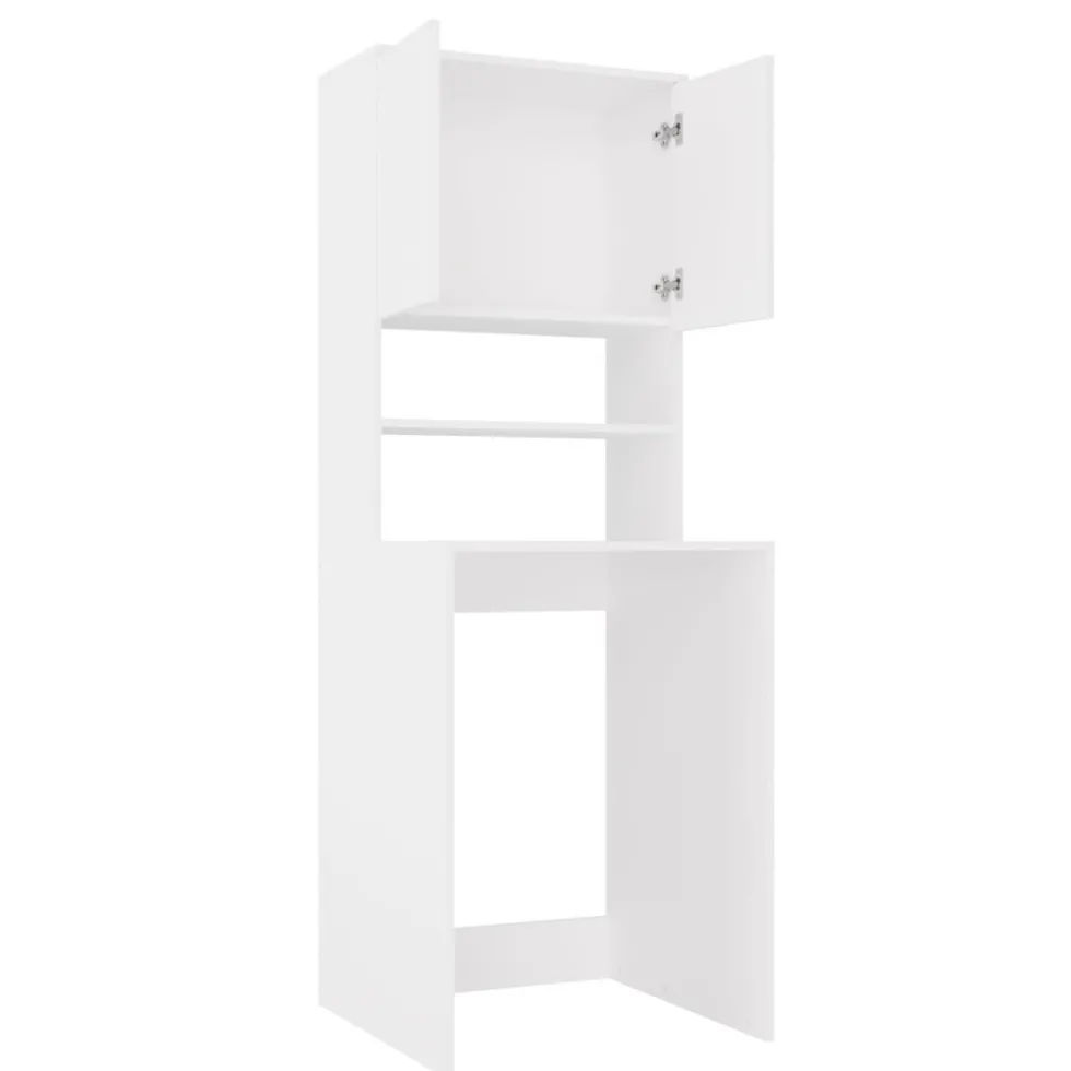 Mobile per lavatrice 64x180 cm con 2 ante e mensola bianco opaco MLT2