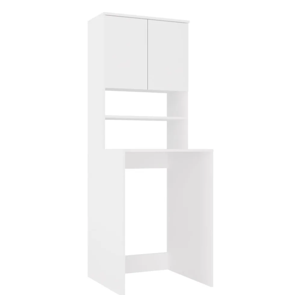 Mobile per lavatrice 64x180 cm con 2 ante e mensola bianco opaco MLT2