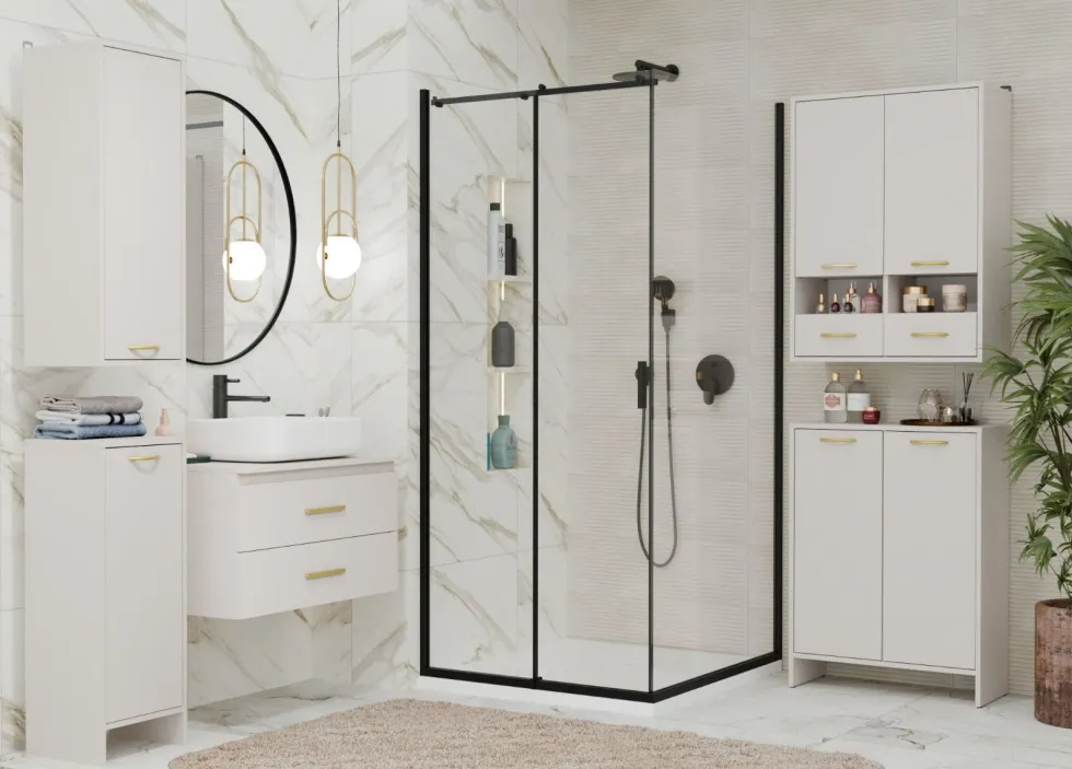 Mobile portabiancheria 35x90 cm con anta a ribalta beige MBT4