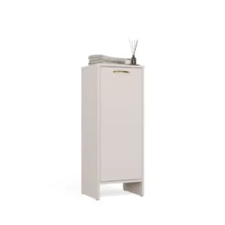 Mobile portabiancheria 35x90 cm con anta a ribalta beige MBT4