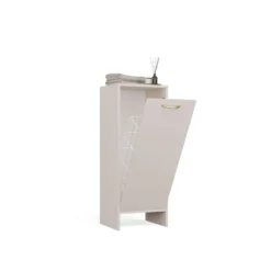 Mobile portabiancheria 35x90 cm con anta a ribalta beige MBT4