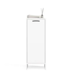 Mobile portabiancheria 35x90 cm con anta a ribalta bianco opaco MBT4
