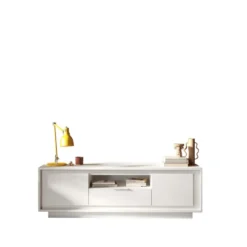 Mobile porta TV con 2 ante e un cassetto 184x58 cm bianco opaco PTL24