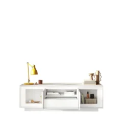 Mobile porta TV con 2 ante e un cassetto 184x58 cm bianco opaco PTL24