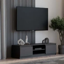 Mobile porta tv moderno 140 cm nero PTVT2